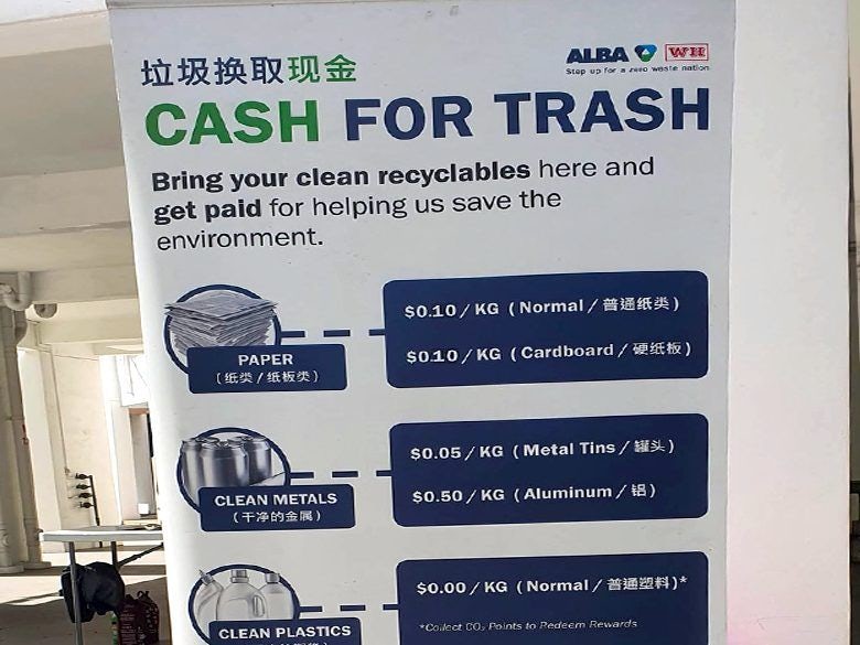 Cash for Trash Recycling in Singapore